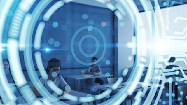 Futuristic edtech in education technology concept