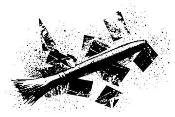 Obraz premium Brushstroke Arrow Points Forward Abstract Design