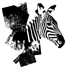 Naklejka premium Zebra emerges abstract design