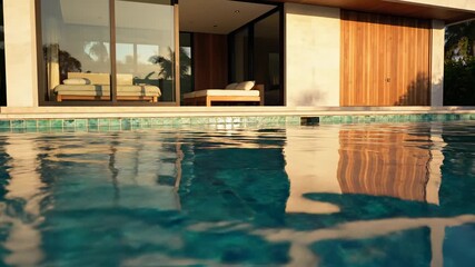 Luxury Villa with Sparkling Swimming Pool and Modern Architecture.