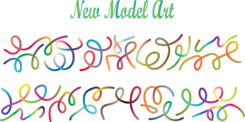 New model art colorful wavy lines vector design