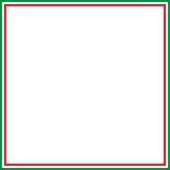 Empty square frame with Italian flag colors on a transparent background. Abstract photo frame for Italy national day celebration, sports event, cultural festival. Space for text or photo. Vector