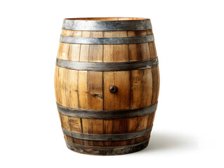 One rustic wine cask displayed against a plain white backdrop.