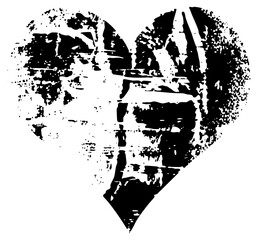 Fototapeta premium Heart Shape Portrait Reveals Affection in Graphic Design