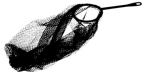 Fishing net hangs dotted