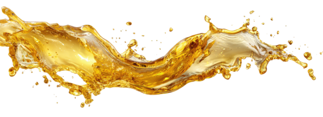 Golden liquid splash