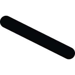Solid Black Diagonal Line Shape Transparent Background