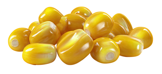 Shiny pile of golden corn kernels on black