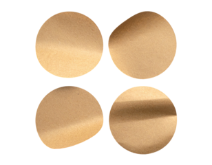 Four tan circles, varied lighting, clean background