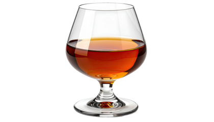 Cognac in glass amber liquor