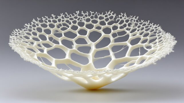 Elegant White Clathrus Delicate Mushroom - A Natural Art Piece.