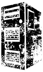 Obraz premium Computer Tower Data in a Digital Workspace