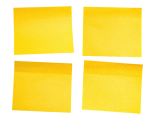 Four yellow squares on black. Simple, bright, abstract
