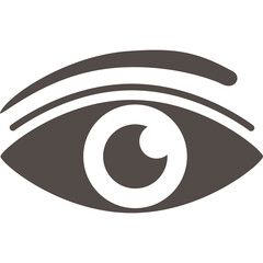Stylized Dark Gray Eye Icon With White Pupil Iris And Eyelid Detail Against Transparent Background