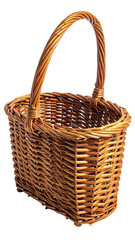 Woven wicker basket with handle