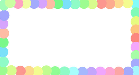 Pastel Circle Border with Overlapping Multicolor Shapes on White Center and Rectangular Frame for a Playful, Festive, and Kid-Friendly Decorative Design