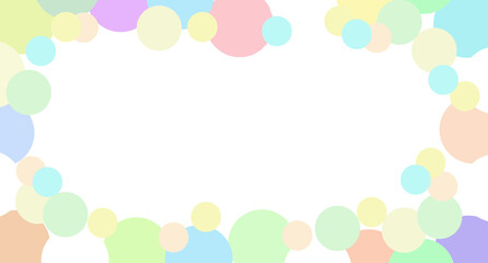 Oval Frame of Pastel Circles in Pink, Blue, Green, Yellow, and Purple for a Soft, Cheerful, and Minimalist Decorative Design