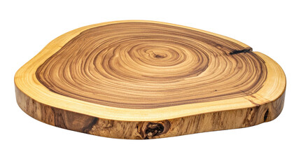 Wood slab with rings, rounded shape, and natural edges