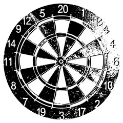 Naklejka premium Dartboard accuracy with distressed texture for competitive games