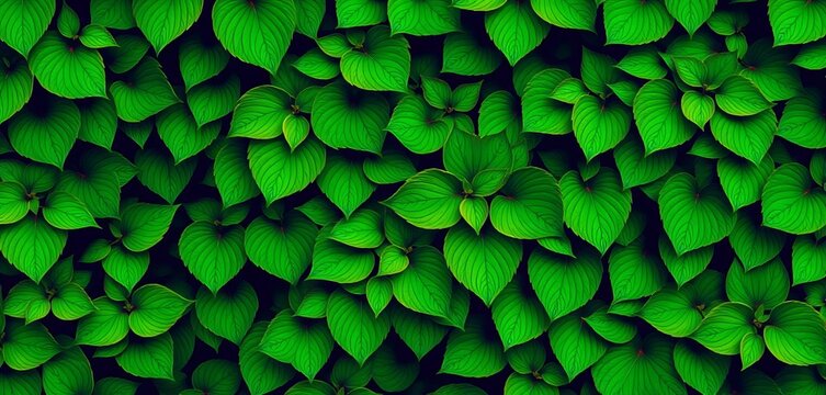 Fototapeta Intricate, overlapping green leaves form a lush, repeating background pattern,  nature,  fresh