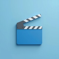 Film slate or movie clapper board isolated on white for video production action and cinema industry