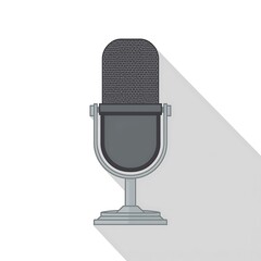 Isolated retro metal studio microphone icon illustration