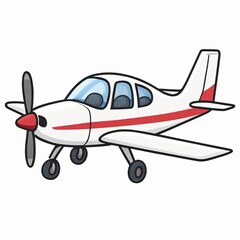 Fototapeta premium Small Private Airplane Isolated on White Background