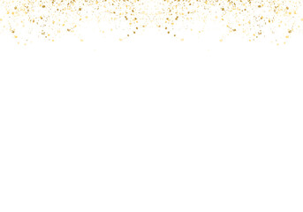 Abstract Gold Glitter Splash. Scatter Of Sparkling Confetti on Transparent Background