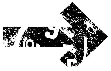 Obraz premium Arrow points forward with distressed texture for directional signage