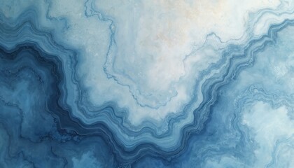 Obraz premium Abstract blue marbled texture resembling agate stone layers. Cool swirling patterns in white and deep navy create a sophisticated background design for print or web.
