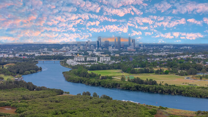 Wentworth Point a suburb in western Sydney newly built residential high rise apartments area on Parramatta River Sydney NSW Australia