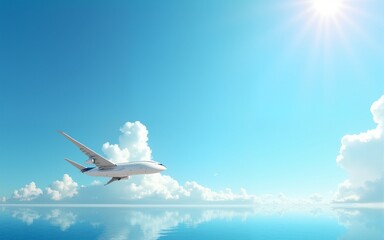 Travel company social media banner template in blue color. Travelling business offer promotion post design with logo. Online digital marketing flyer for summer holiday tour advertisement.