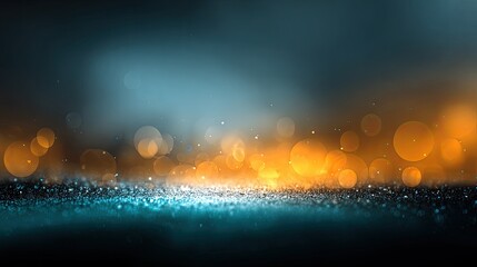 Glowing Bokeh Background With Orange And Blue Lights