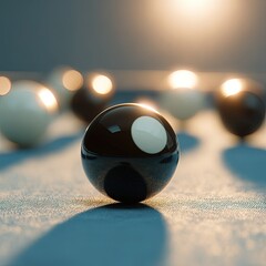 Black And White Pool Balls Studio Shot