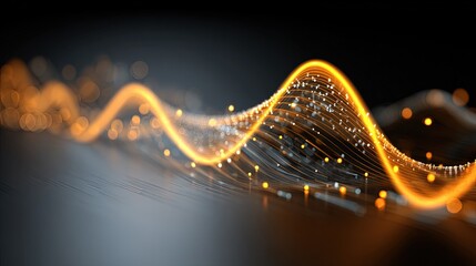 Abstract Glowing Orange Wave Design