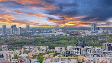 Wentworth Point a suburb in western Sydney newly built residential high rise apartments area on...