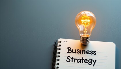 Illuminating 2026 Business Strategy: A Bright Idea for Future Planning and Success, Business Planning, Innovation Concept.
