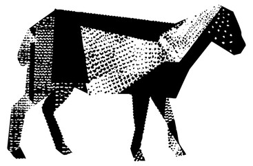 Obraz premium Zebra illustrates halftone in wildlife illustration