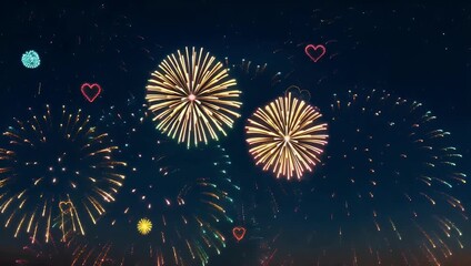 Dazzling 4K high definition video showing colorful fireworks exploding brilliantly night sky celebrating arrival 2026 spectacular light patterns festive energy joyful holiday spirit