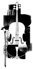 Fototapeta premium Cello Illustrates Musicality in Abstract Composition