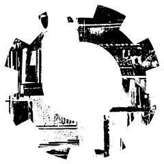 Fototapeta premium Architectural Elements Illustrate Decay Within Urban Ruins