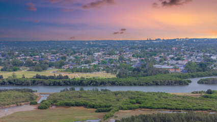 Wentworth Point a suburb in western Sydney newly built residential high rise apartments area on Parramatta River Sydney NSW Australia