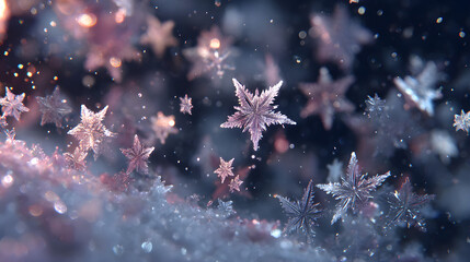 Sparkling winter snowflakes