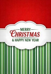 Classic Red and Green Christmas and New Year Greeting Card