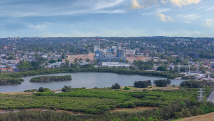 Wentworth Point a suburb in western Sydney newly built residential high rise apartments area on Parramatta River Sydney NSW Australia