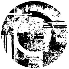 Portrait grunge texture within a circular frame