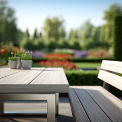 Modern Outdoor Patio Furniture Set With Garden View