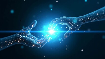 An inspiring depiction of AI in omni-channel marketing, utilizing a balanced composition of elements that highlight synergy and innovation with ample space for branding and messaging.