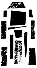 Robot stands confidently in abstract composition