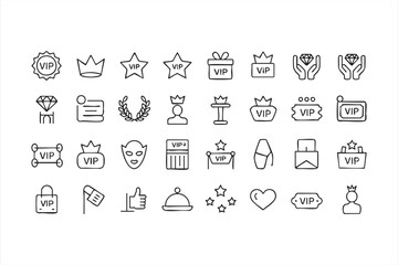 Premium access and luxury symbol line icons for branding and event design